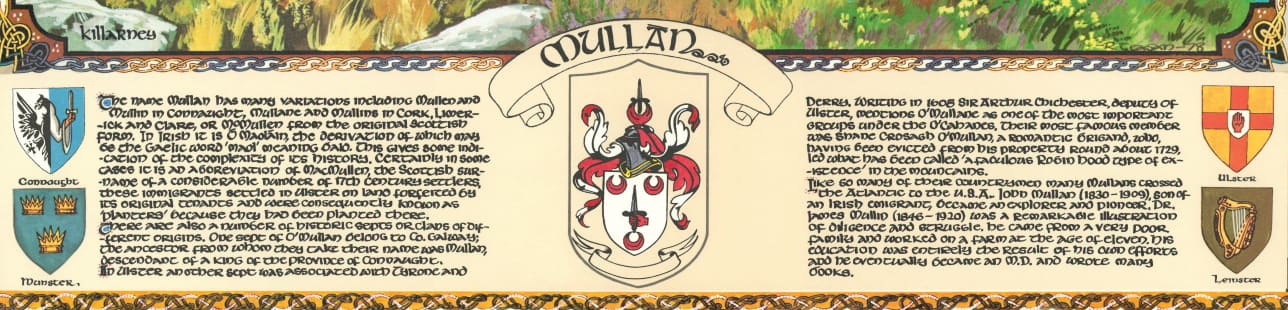 Mullan Family Crest Parchment