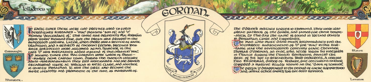 Gorman Family Crest Parchment