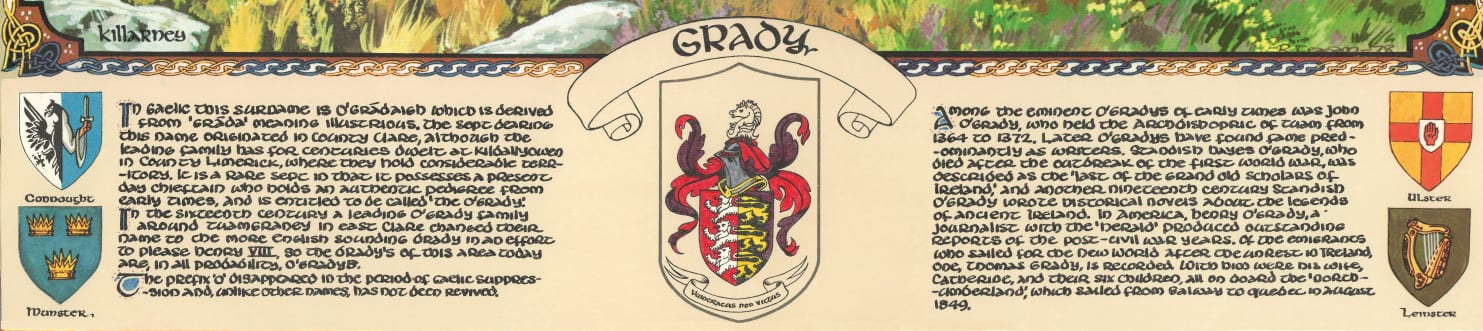 Grady Family Crest Parchment