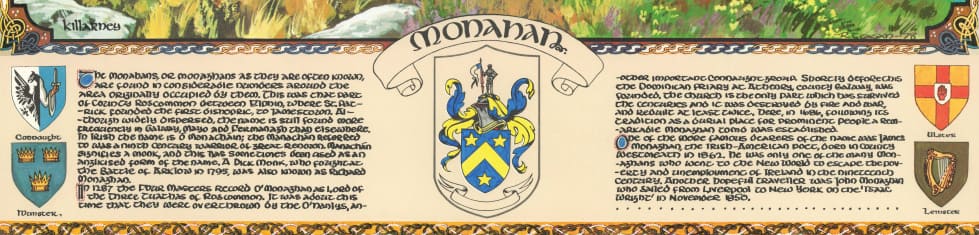 Monahan Family Crest Parchment