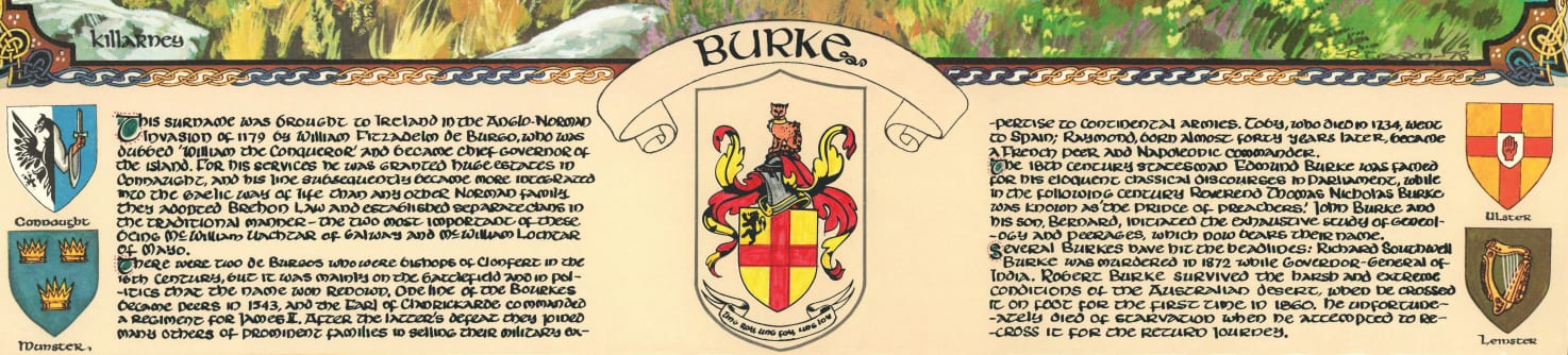Burke Family Crest Parchment