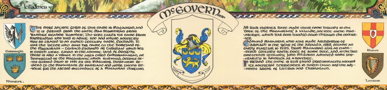 McGovern Family Crest Parchment