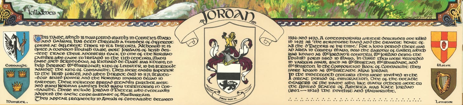 Jordan Family Crest Parchment