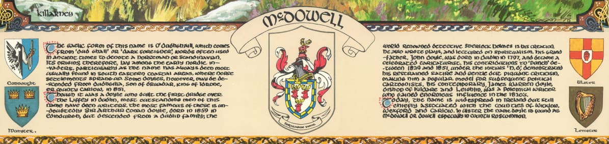 McDowell Family Crest Parchment