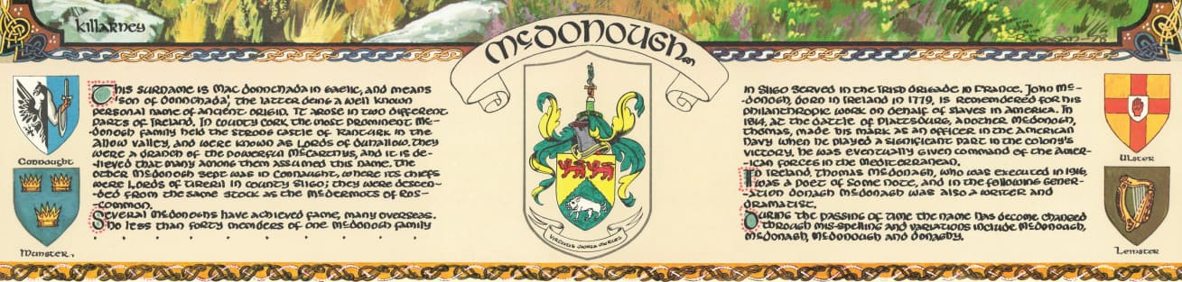 McDonough Family Crest Parchment