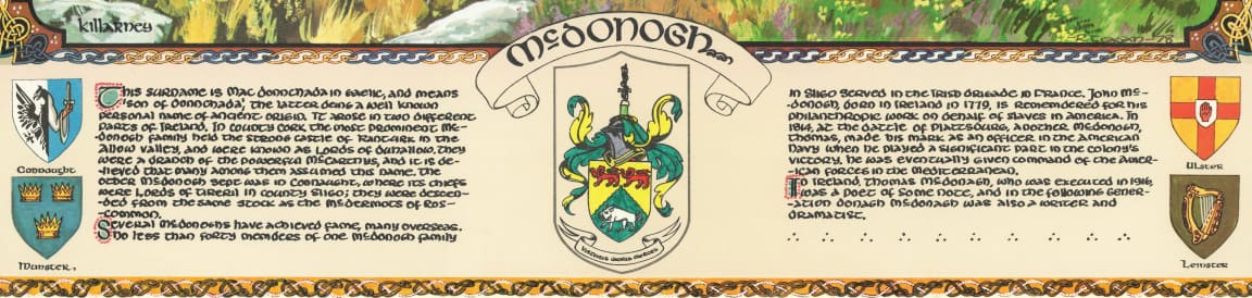 McDonogh Family Crest Parchment