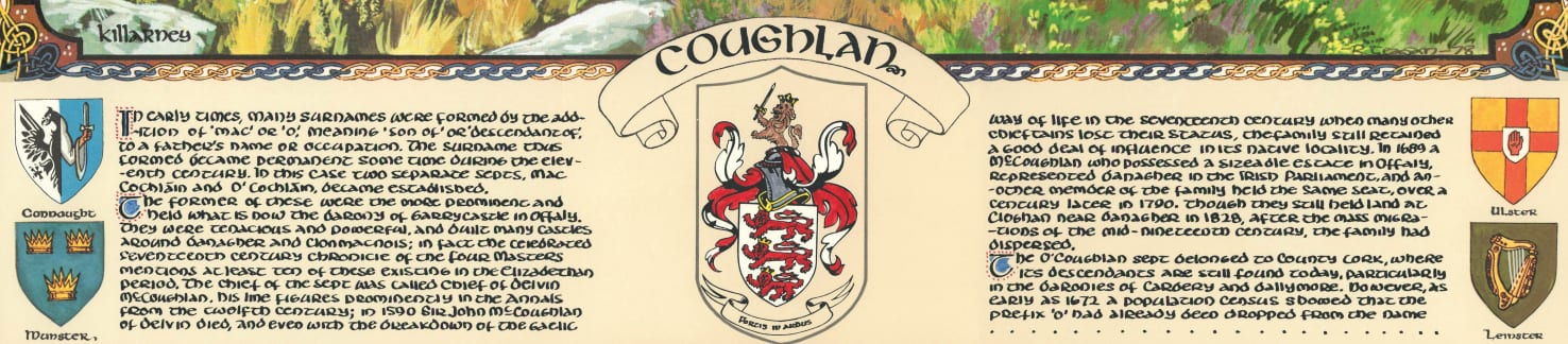 Coughlan Family Crest Parchment