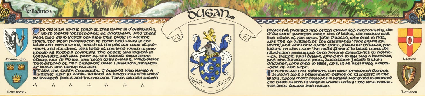 Dugan Family Crest Parchment