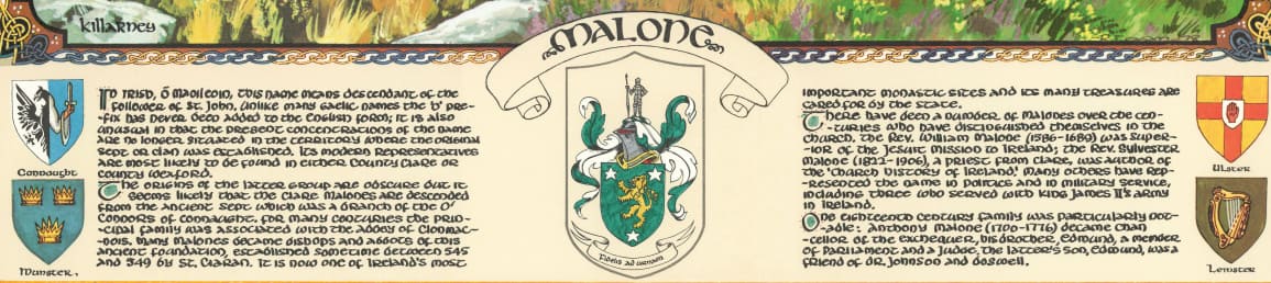 Malone Family Crest Parchment