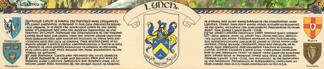 Lynch Family Crest Parchment