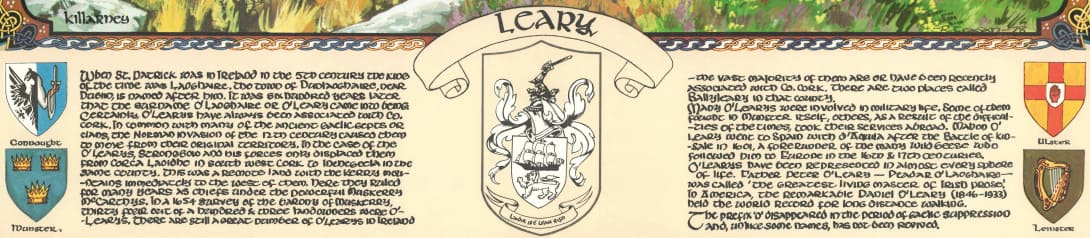 Leary Family Crest Parchment