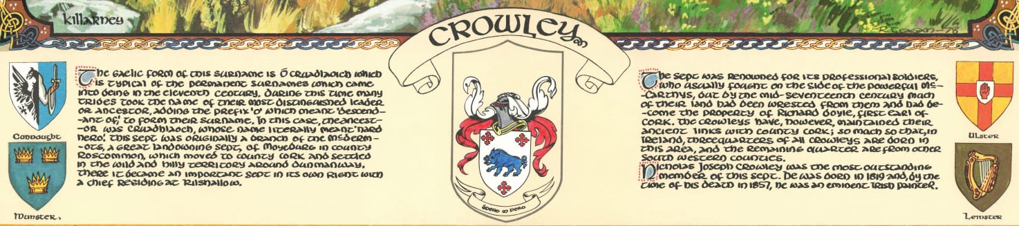 Crowley Family Crest Parchment