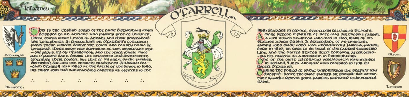 O'Farrell Family Crest Parchment