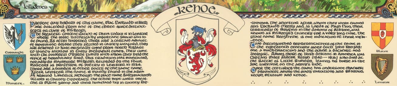 Kehoe Family Crest Parchment