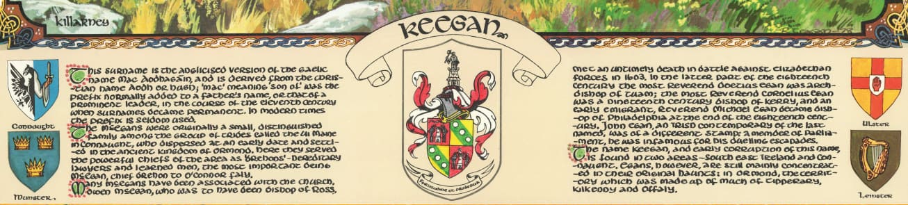 Keegan Family Crest Parchment