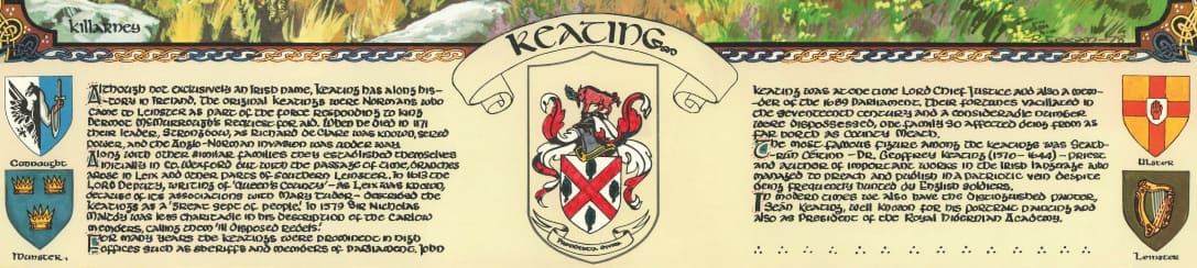 Keating Family Crest Parchment