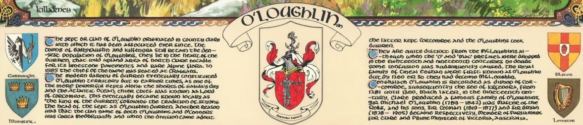 O'Loughlin Family Crest Parchment