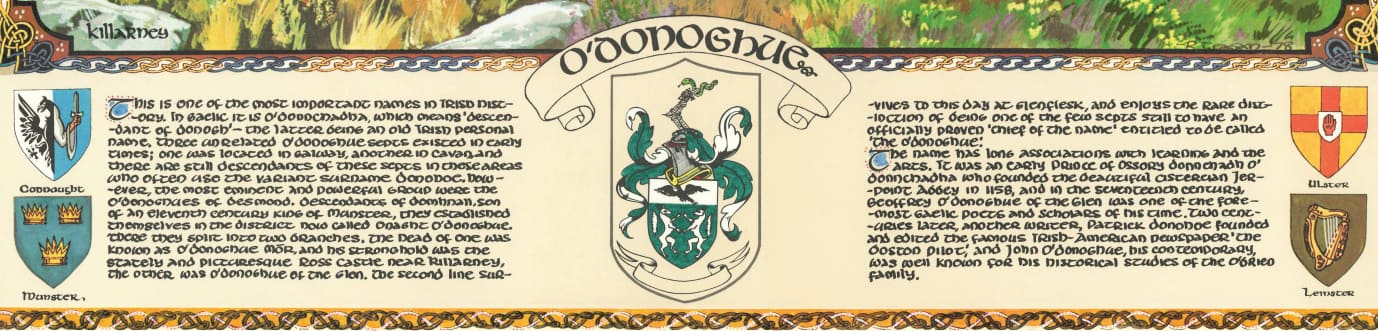 O'Donoghue Family Crest Parchment