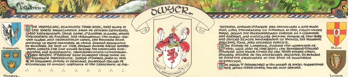 Dwyer Family Crest Parchment