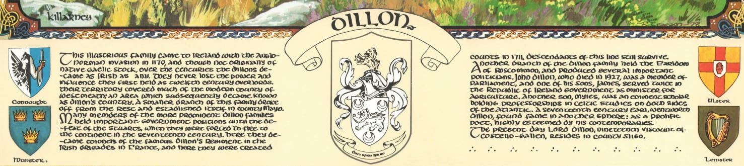 Dillon Family Crest Parchment