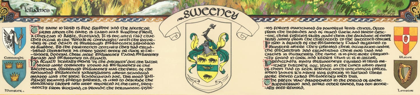 Sweeney Family Crest Parchment