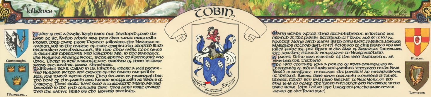 Tobin Family Crest Parchment