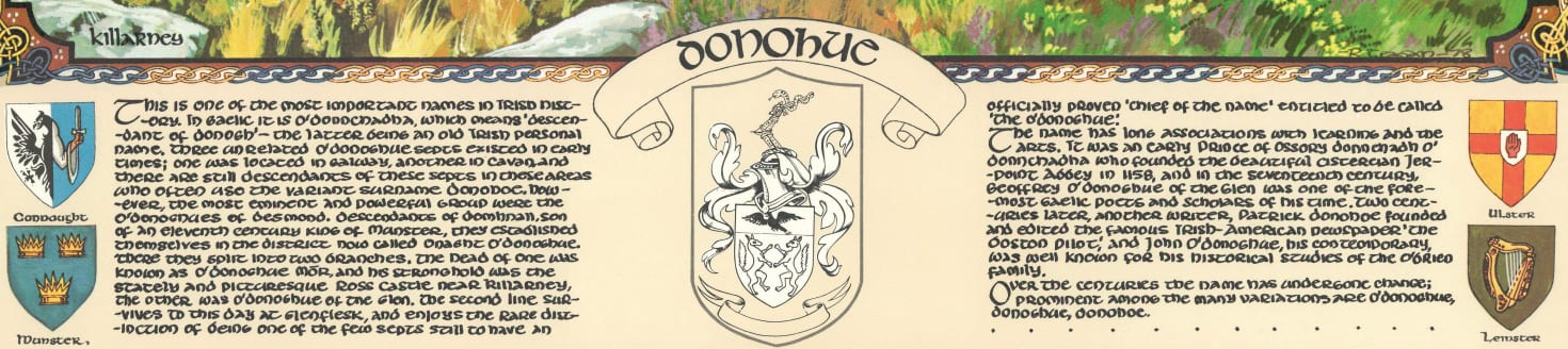 Donohue Family Crest Parchment