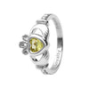 Shanore White Gold Claddagh Birthstone Ring - August