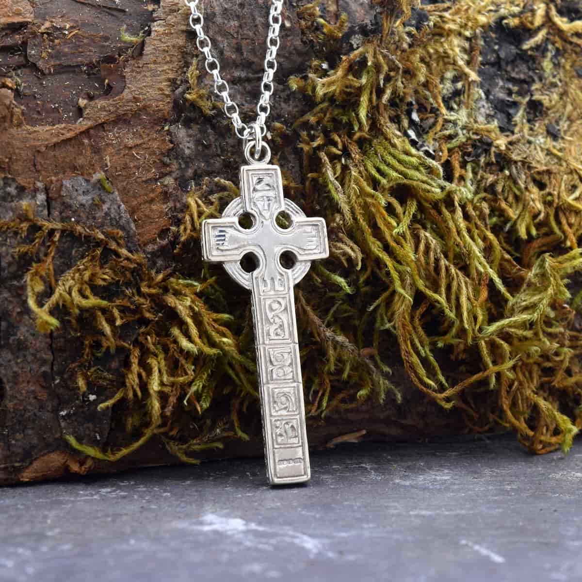 Gold Celtic Cross of Moone Pendant