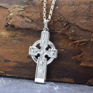 Sterling Silver Celtic Cross of Ahenny Pendant
