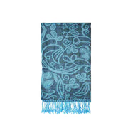 Blue and Black Pashmina Scarf