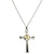 Celtic Silver Cross with Gold Plate Trinity Pendant