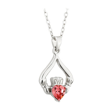 Claddagh Birthstone Necklace - October