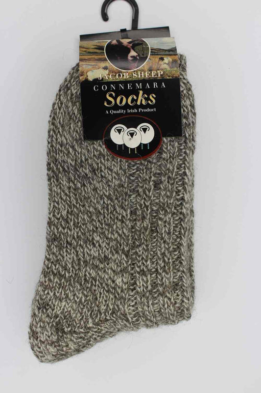 Connemara Socks - Dark Gray Jacob Sheep Wool