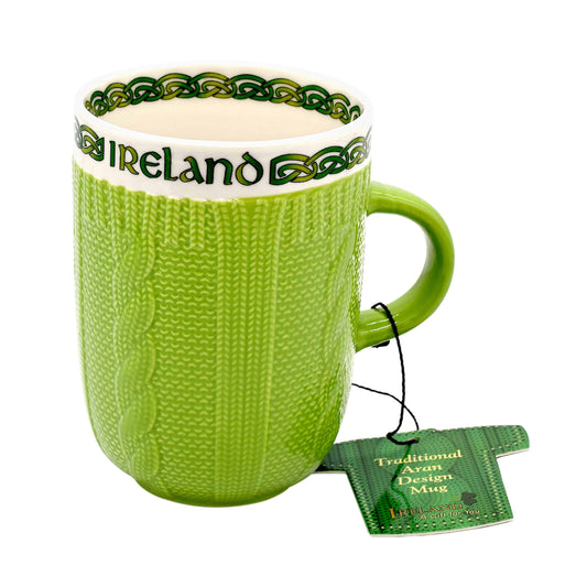 Green Aran Stitch Irish Mug