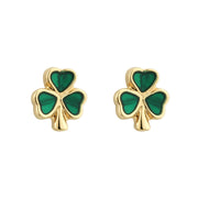 Enamel Shamrock Stud Earrings