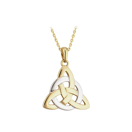 14K TWO TONE GOLD CELTIC TRINITY KNOT NECKLACE