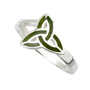 Connemara Marble Irish Trinity Knot Ring
