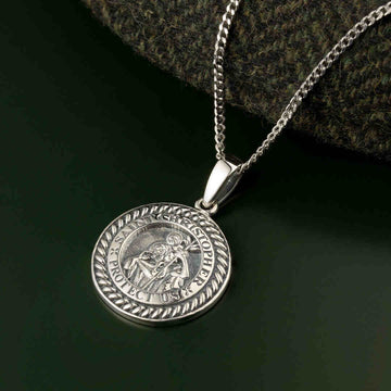 Men's Silver St. Christopher Medal Pendant