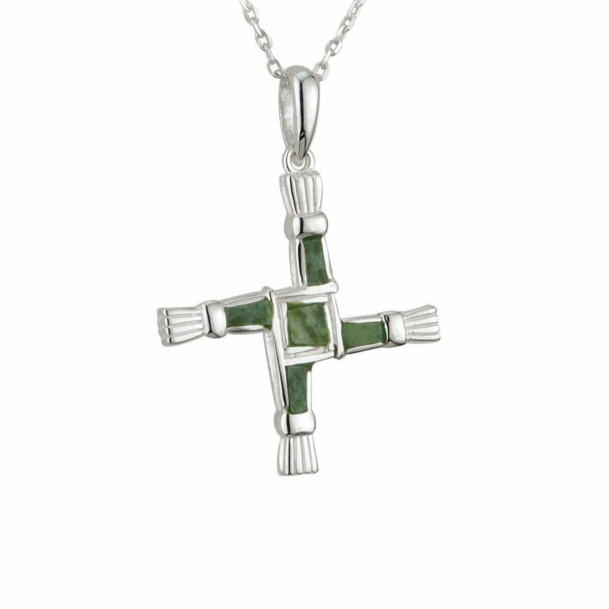 Connemara Marble St. Brigid Cross Necklace