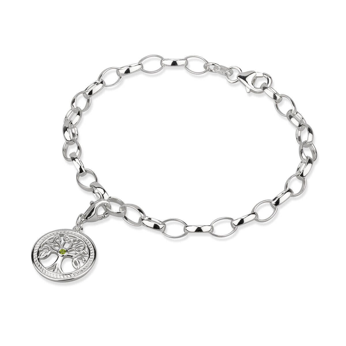 Sterling Silver Celtic Tree Of Life Charm Bracelet